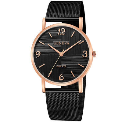 

GENEVA Fashion Female Watch Womens Slim Luxury Quartz Clock Stainless Steel Dress Wristwatch Lady Rose Gold Watch Reloj Mujer