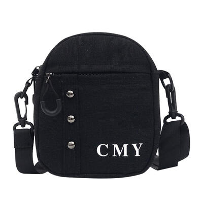 

Letter Rivet Decor Shoulder Handbags Women Men Canvas Small Crossbody Bags