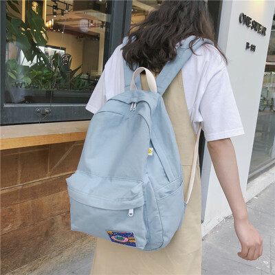 

Schoolbag female ins style Korean version of junior high school students backpack high school campus forest department solid colo