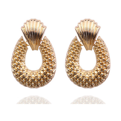 

Olaru Big Vintage Earrings for women gold color Geometric statement earring 2019 metal earing Hanging fashion jewelry trendy New