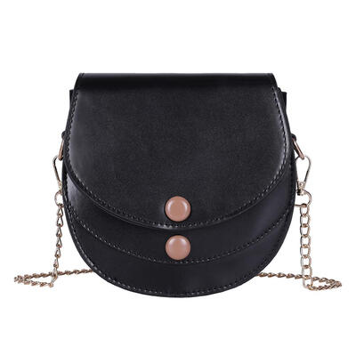 

Solid Color Flap Shoulder Handbags Women Leather Chain Crossbody Saddle Bag
