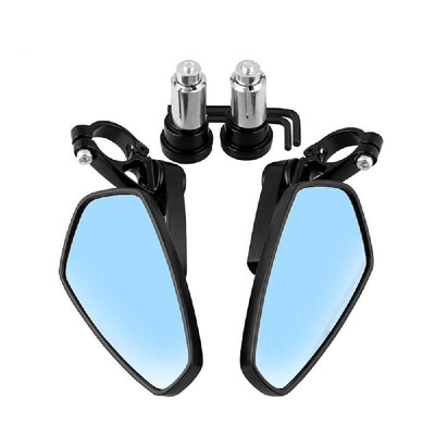 

Motorcycle Bar End Mirrors Rear View CNC 22MM Reverse Rearview Mirror Blue
