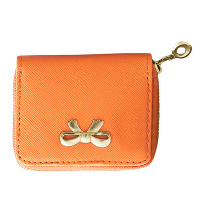 

Women Bow Wallet Faux Leather Zip Coin Purse Clutch Handbag Mini Card Holder