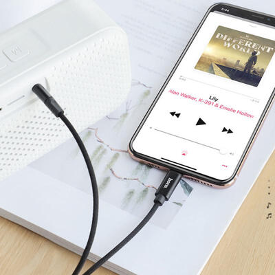 

Hoco UPA 13 Lightning To 35mm Audio Converter Headphone Jack Adapter For IPHONE 7-1m