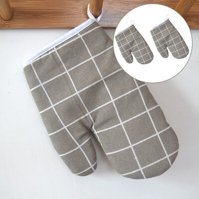 

Gobestart Kitchen Cooking Cotton Microwave Oven Gloves Mitts Pot Pad Heat Proof Protected