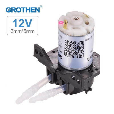 

GROTHEN DC 12V Dosing Pump Peristaltic Pump Mini Water Liquid Pump Peristaltic Tube Head Self-Priming Function for Aquarium Lab Ch