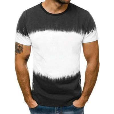 

Mens Short Sleeve T-Shirt Slim Fit Printed Casual Blouse Tops Summer Muscle Tee