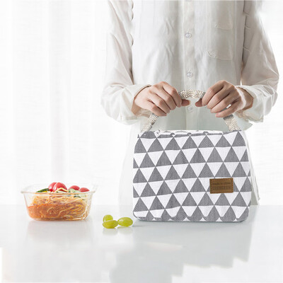 

JPGIF Thermal Insulated Lunch Box Tote Cooler Bag Bento Pouch Lunch Container