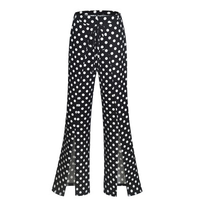 

Women High Split Pants Harem Palazzo Ladies Leopard Floral Dot Wide Leg Trousers