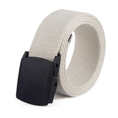 

Unisex belt fashion Prevent allergy Plastic Automatic buckle canvas Men belt outdoor casual solid color canvas Man & Women belt