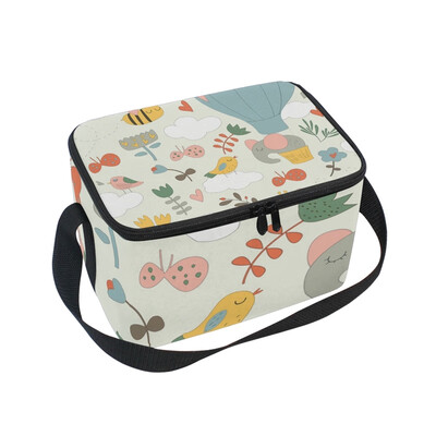 

ALAZA Lunch Box Insulated Lunch Bag Large Cooler Balloon And Elephant Tote Bag