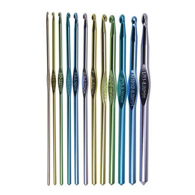 

12pcsset Aluminium Crochet Hooks Sweater Knitting Sewing Needles Craft Kit