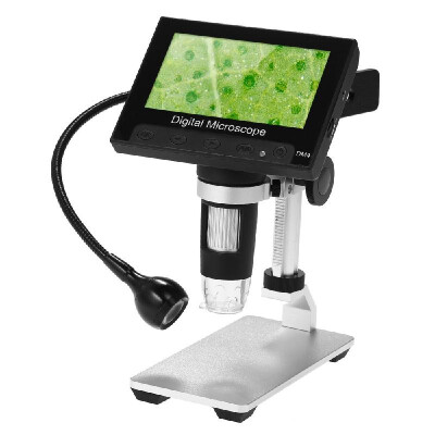 

1000X Portable Digital Microscope 43" LCD Display 720P LED Magnifier with Metal Stand&360° Adjustable Lamp for Circuit Board