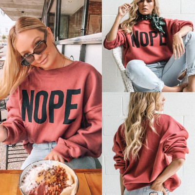 

2018ebay AliExpress explosion models explosions letter print wild pullover sweater FN507 red