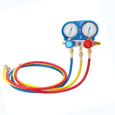 

Car Air Conditioning Refrigerant Freon Double Valve Pressure Gauge Diagnostic Repair Tool Kit