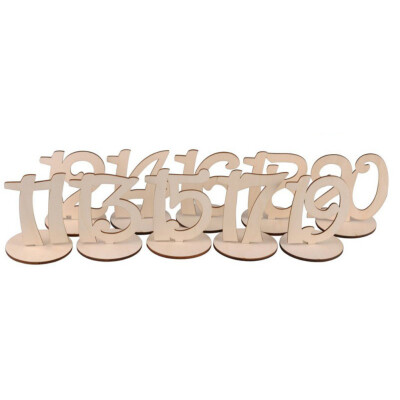 

10PCS Creative Wood Digital Place Card Wooden Table Numbers Rustic Holder Birthday Party Wedding Banquet Decoration Event Party