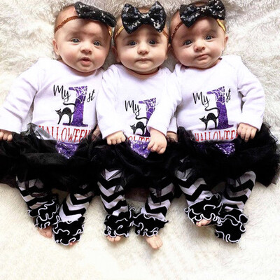 

4PCS Infant Baby Girl Letter RomperLeg WarmersHeadbandTutu Skirt Outfit Set