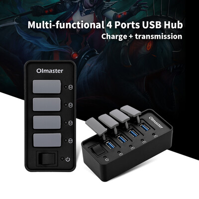 

OImaster 4 Ports USB30 Hub 5Gbps High Speed Hub Fast Charging Support WindowsXPLinuxMacMix with Dustproof Cap