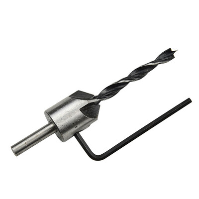 

Siaonvr 4pcs HSS 5 Flute Countersink Drill Bit Set Screw Woodworking Chamfer Tool 3-6mm