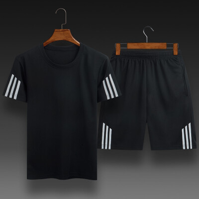 

Like Adidas outdoor summer short t shirt pants suit breathable casual sportwear basketball football Beach Shorts Gym Fitness sets