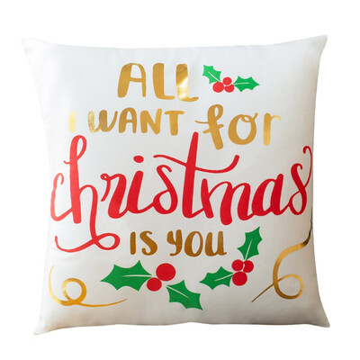 

Modern Simple Xmas Pillow Case Gold Bronzing Cushion Cover Home Sofa Xmas Decor