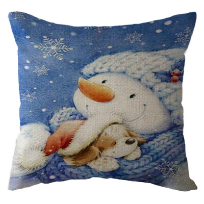 

Tailored Christmas Santa Claus Pillow Case Linen Sofa Throw Cushion Cover Home Decor