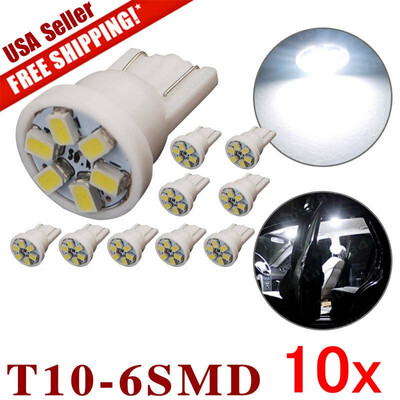 

10X White T10 1206 SMD LED Interior Dome Map Instrument Panel Light Bulb 192 194