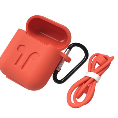 

3in1 Silicone Case for Apple AirPods Wireless BT Headset Protective Storage Box Cover Pouch Carabiner Lanyard