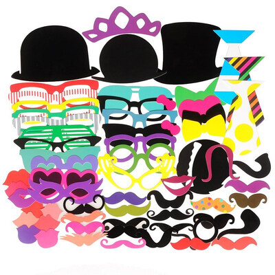 

FUNNYBUNNY Photo Booth Props 62 Pieces DIY Kit for Weddings Photo Shoots&Special Events Party Favors Wedding Props
