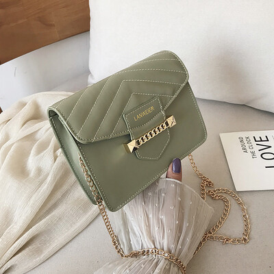 

Casual wild fresh temperament embroidered line Messenger bag female 2019 new fashion simple sewing thread chain shoulder bag