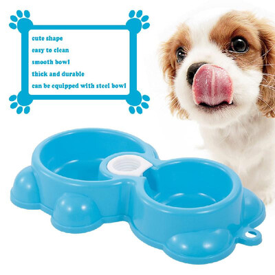 

Dog Cat Food Water Bowl Pet Food Feeder Container Automatic Dog Drinking Fountain Double Bowl for Drinking&Eating
