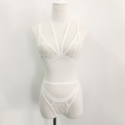 

Womens Hollow Out 2pcs Underwear Lace Sexy Hollowed Bra Panties Set Lingerie