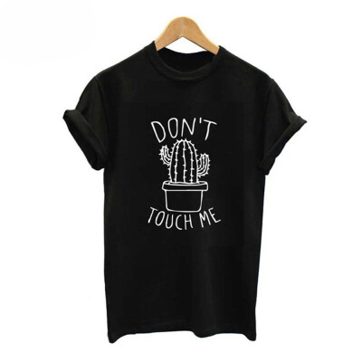 

Dont touch me Womens Casual Short Sleeve T Shirt Casual Top Ladies Cactus Tee