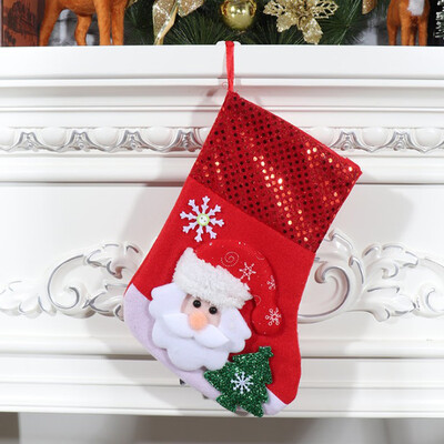 

Toponeto Christmas Candy Gift Bag Decoration Props Santa Elk Socks