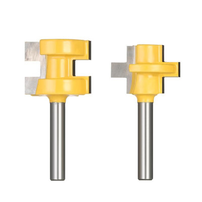 

2PCS Mini 14" Shank Tongue & Groove Router Bit Set 3 Teeth T-shape Wood Milling Chisel Cutter for Woodworking Tool