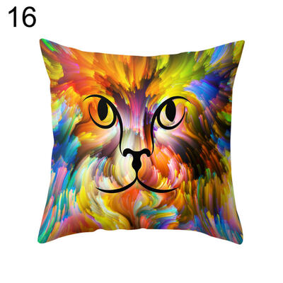 

Multi-Color Animal Face Square Throw Pillow Case Cushion Cover Bedding Articles