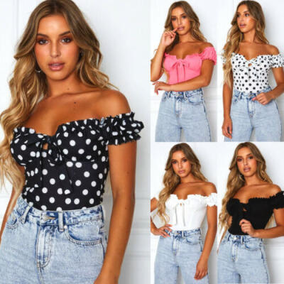 

Women Summer Casual Off Shoulder Tank Top Vest Blouse Sleeveless Crop Tops Shirt