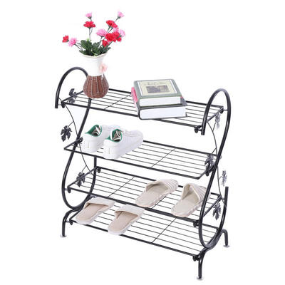 

Greensen 4-Tier Vintage Metal Iron Shoe Rack Stand Shoes Storage Shelf Organizer Holder Home Decor