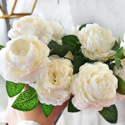 

3Pcsbundle Artificial Peony Flower Bouquet Wedding Party Candy Box Gift Decor