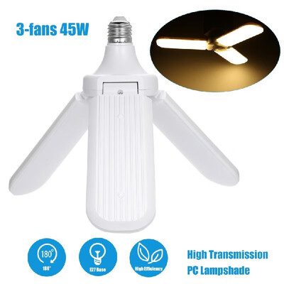 

AC 85-265V Foldable Fan Blade Bulb E27 2345 Fans Ceiling Garage Lights Lighting Angle Adjustable LEDs Light for Indoor Home Dec