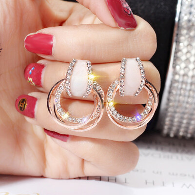 

2019 new brand design hand made geometric circle Korean earrings for women