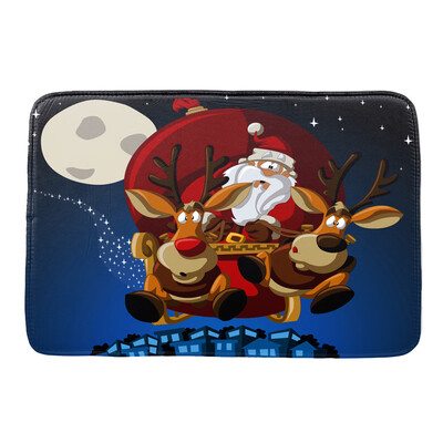 

〖Follure〗Christmas HD Printed Non-Slip Bath Mat Absorbent Home Decor A