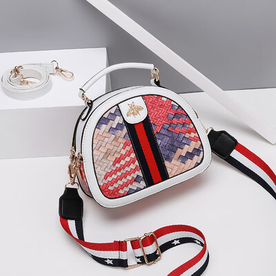 

2019 new niche Harajuku style shoulder small round bag personality stitching female bag diagonal handbag