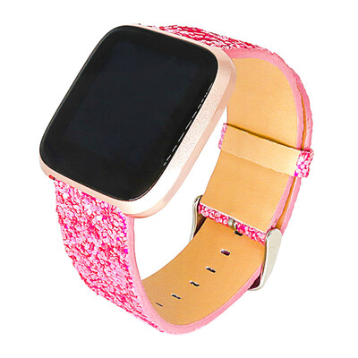 

〖Follure〗Bling Star Glitter Leather Wrist Strap Strap Watch Band For Fitbit Versa Lite