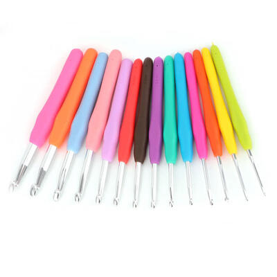 

Greensen 14pcs Crochet Hooks 20-100mm Soft Handle Knitting Needles Sewing Weave Accessories