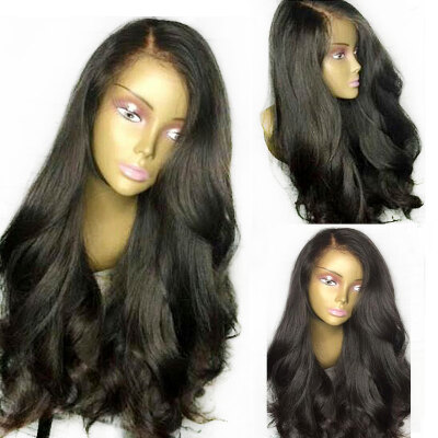 

Thick Ultra Long Side Part Natural Straight Lace Front Synthetic Wig