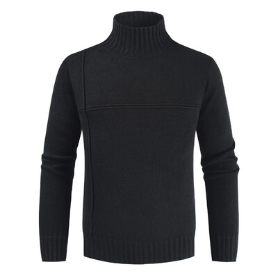 

Toponeto Mens Autumn Winter Casual Pure Color Turtleneck Long Sleeve Knitted Sweater Top