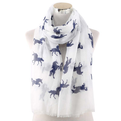 

Women Frayed Unicorn Scarf Animal Print Over sized Soft Shawl Wrap 18070 Cm