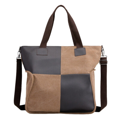 

Color Block Large Capacity Lady Canvas Crossbody Shoulder Bag Tote Pouch Handbag