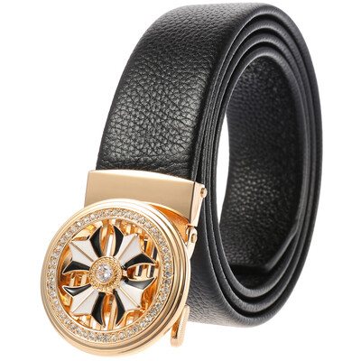 

Time to run automatic buckle belt layer leather mens belt belt LY36-22071-5